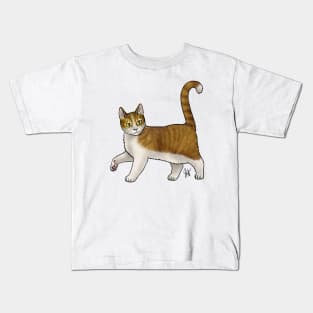 Cat - Cyprus Cat - White and Tabby Kids T-Shirt